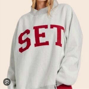 Women's Red and White Sweater